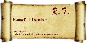 Rumpf Tivadar névjegykártya